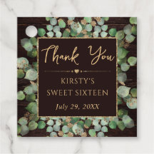 Rustic Watercolor Eucalyptus Foliage Sweet 16