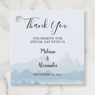 Etiquetas Para Lembrancinhas Rustic Watercolor Mountain Range Casamento Obrigad