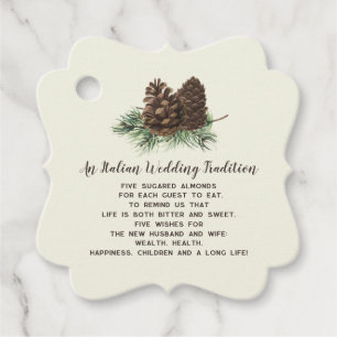 Etiquetas Para Lembrancinhas Rustic Watercolor Winter Forest Pine Cone Wedding