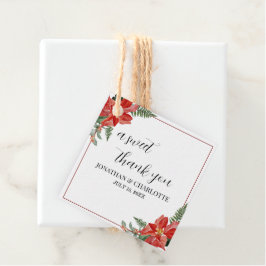 Etiquetas Para Lembrancinhas Rustic Winter Poinsettia Red Christmas Wedding