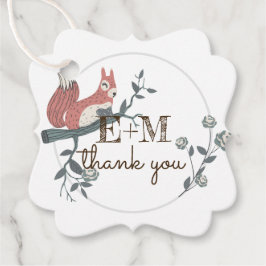 Etiquetas Para Lembrancinhas Rustic Woodland Squirrel Monograma Obrigado