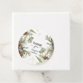 Etiquetas Para Lembrancinhas Rústico Floresta Verde & Pinecones Favorecem Marca