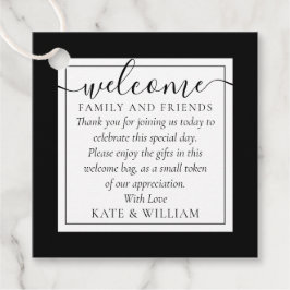 Etiquetas Para Lembrancinhas Saco de presente de boas-vindas de casamento preto