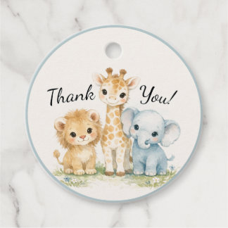 Etiquetas Para Lembrancinhas Safari Animals Baby Boy Elephant Lion Giraffe 