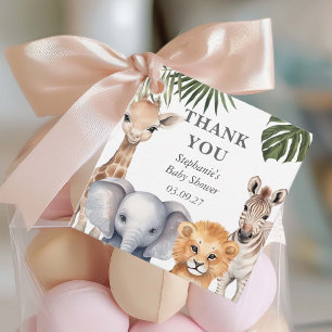 Etiquetas Para Lembrancinhas Safari Tropical Animal Baby Boy Favor do Chá