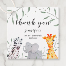 Etiquetas Para Lembrancinhas Safari Watercolor Chá de fraldas Obrigado A Favore