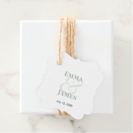Etiquetas Para Lembrancinhas Sage Ampersand Casamento | Nomes & Data