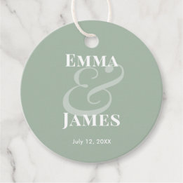 Etiquetas Para Lembrancinhas Sage Ampersand Casamento | Personalizado Verso