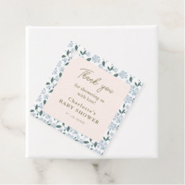 Etiquetas Para Lembrancinhas Sage e Dusty Blue Floral Chá de fraldas Obrigado