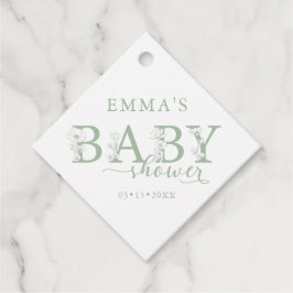 Etiquetas Para Lembrancinhas Sage Green Baby Shower | Elegant Wildflower