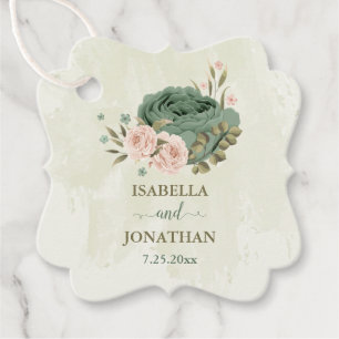 Etiquetas Para Lembrancinhas sage green blusa flores casamento