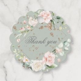 Etiquetas Para Lembrancinhas Sage Green Blush Watercolor Floral Weding Favor T