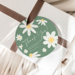Etiquetas Para Lembrancinhas Sage Green Boho Daisy Flower Favor Tags