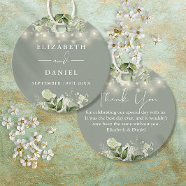 Etiquetas Para Lembrancinhas Sage Green Floral String Lights Obrigado Casamento
