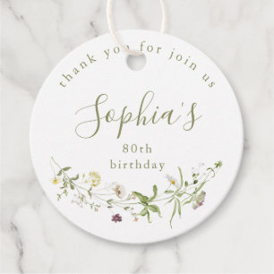Etiquetas Para Lembrancinhas Sage Green Wildflower Rustic Boho Birthday