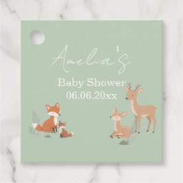Etiquetas Para Lembrancinhas Sage Green Woodland Animal Baby Shower 