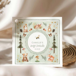 Etiquetas Para Lembrancinhas Sage Green Woodland Animals Baby Shower Favor Tags