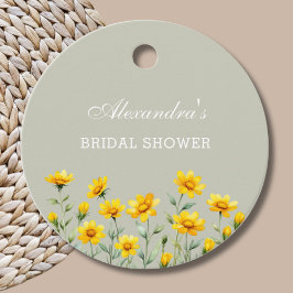 Etiquetas Para Lembrancinhas Sage Verde Chá de Noiva de Flores Silvestres Obrig