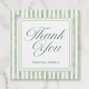 Etiquetas Para Lembrancinhas Sage Verde Listras Aquarela Casamento Agradeciment