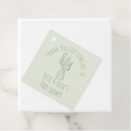 Etiquetas Para Lembrancinhas Saguaro Cactus Desenhado à Mão Verde Baby Shower  