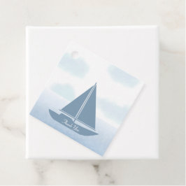 Etiquetas Para Lembrancinhas Sailboat Blue Watercolor Boy Baby Shower