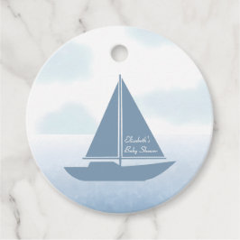 Etiquetas Para Lembrancinhas Sailboat Blue Watercolor Boy Baby Shower