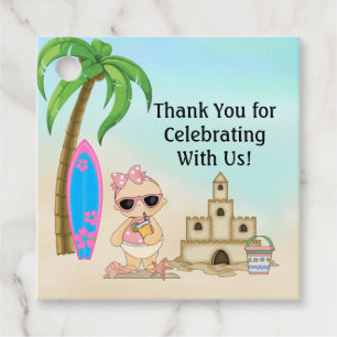 Etiquetas Para Lembrancinhas Sandcastle do bebê da praia da menina, chá de