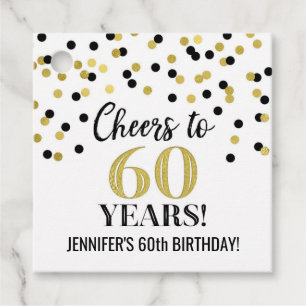 Etiquetas Para Lembrancinhas Saúde a 60 anos Dourado Confetti