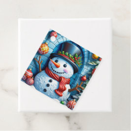 Etiquetas Para Lembrancinhas Schneemann mit Weihnachtsdeko -