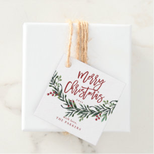 Etiquetas Para Lembrancinhas Script feliz natal aquarela