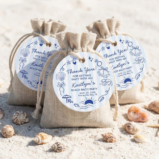 Etiquetas Para Lembrancinhas Seashells & Wedding Bells Beach Bachelorette Party