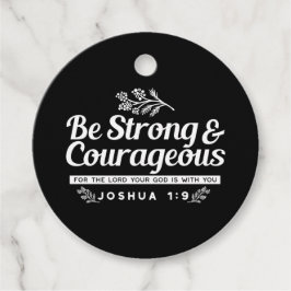 Etiquetas Para Lembrancinhas Seja forte e corajoso - Joshua 1:9 Bíblia Verse