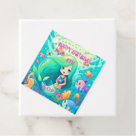 Etiquetas Para Lembrancinhas Sereia Colorida, Feliz Festa de Aniversário