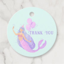 Sereia sob o mar Garota de aniversário azul Obriga