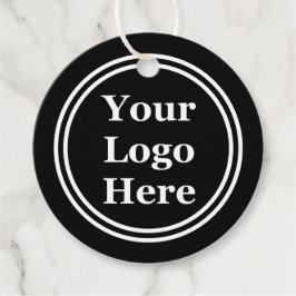 Etiquetas Para Lembrancinhas Seu logotipo aqui com círculos Pretos e Brancos