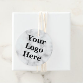 Etiquetas Para Lembrancinhas Seu logotipo aqui no Mármore Branco Faux