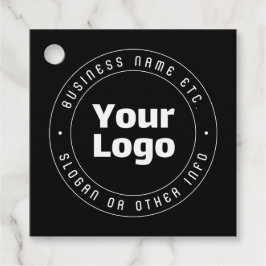 Etiquetas Para Lembrancinhas Seu logotipo e Modelo de texto editável | Preto & 