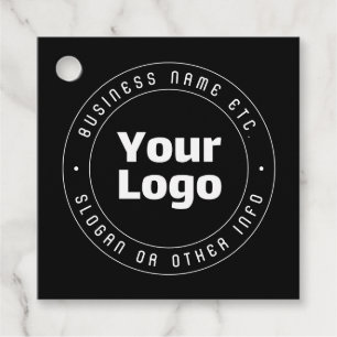 Etiquetas Para Lembrancinhas Seu logotipo e Modelo de texto editável Preto &