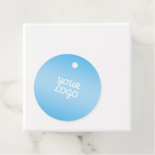 Etiquetas Para Lembrancinhas Seu Logotipo & Moderno Ombre Simples   Azul Claro