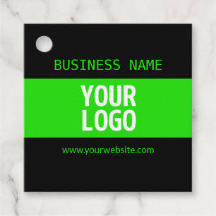 Etiquetas Para Lembrancinhas Seu logotipo ou imagem   Preto e Verde Brilho
