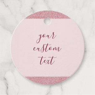Etiquetas Para Lembrancinhas Seu Texto Personalizado Elegante Rosa Dourado Bril