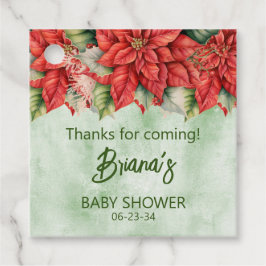 Etiquetas Para Lembrancinhas Sexo Chá de fraldas de Poinsettia de Natal Neutro