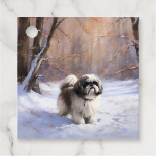 Etiquetas Para Lembrancinhas Shih Tzu Deixe-O Neve Natal