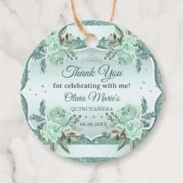 Etiquetas Para Lembrancinhas Silver Royal Green Quinceanera Birthday