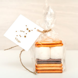 Etiquetas Para Lembrancinhas Símbolo Zodiano Moderno Dourado Virgo Elemento T