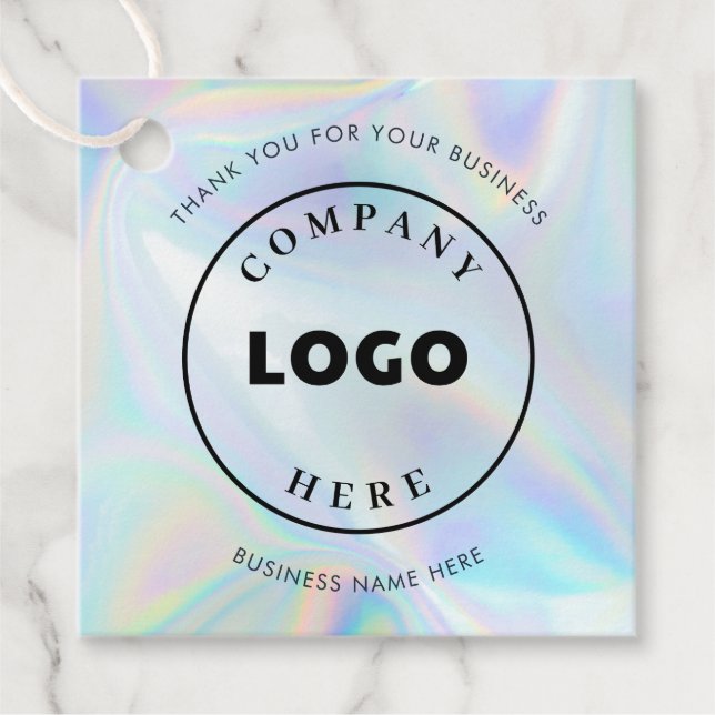Etiquetas Para Lembrancinhas Simple Business Logo Holographic Custom Company (Frente)