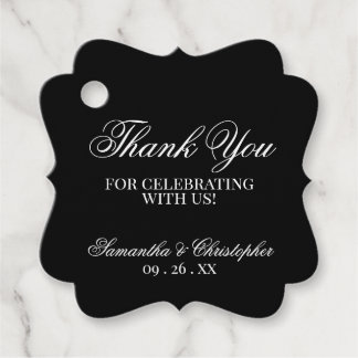 Etiquetas Para Lembrancinhas Simples Chic Black Obrigado Casamento