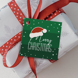 Etiquetas Para Lembrancinhas Simples Elegante Papercut Santa Hat Feliz Natal