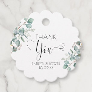 Etiquetas Para Lembrancinhas Simples Eucalyptus Greenery Obrigado Chá de frald