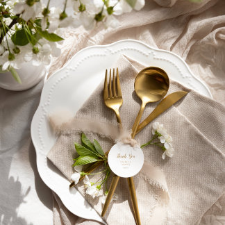 Etiquetas Para Lembrancinhas Simples Minimalista|Dourado Casamento Obrigado